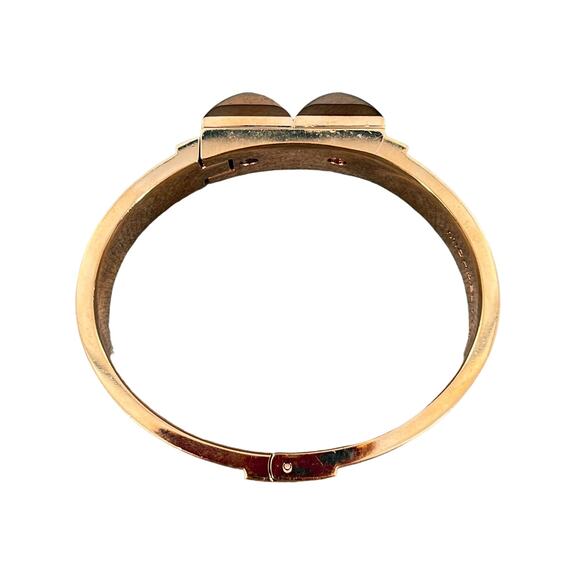 Michael Kors Pyramid Stud Bangle Bracelet Hinged Rose Gold Finish - Picture 7 of 10